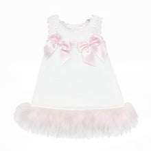 Load image into Gallery viewer, Baby Girls Waffle Dress with Fur Bottom
