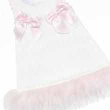 Load image into Gallery viewer, Baby Girls Waffle Dress with Fur Bottom

