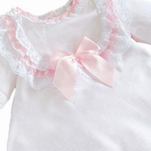 Load image into Gallery viewer, Baby Girls Pink Lace Waffle Dress
