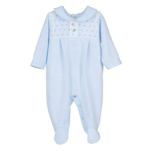 Blue Babygrow with Polka Dots