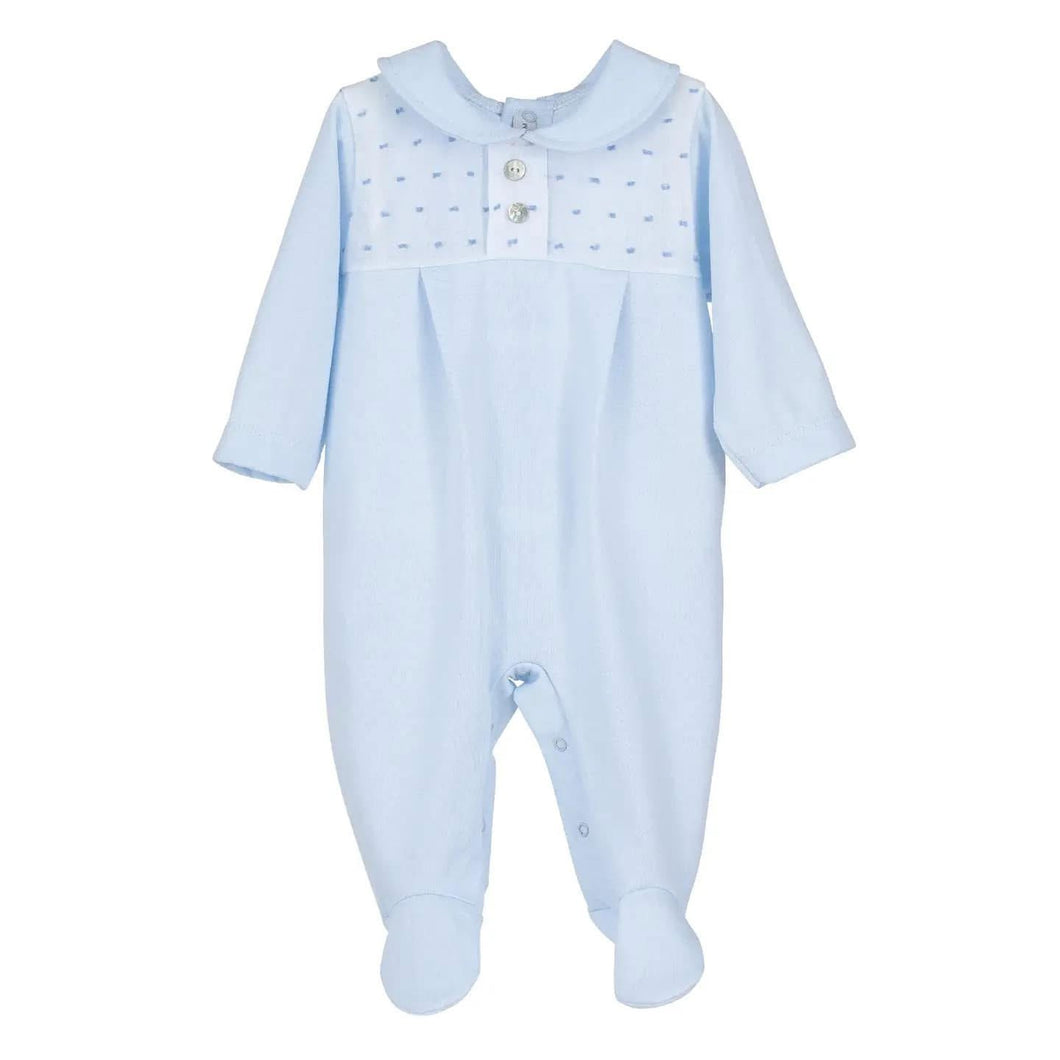 Blue Babygrow with Polka Dots