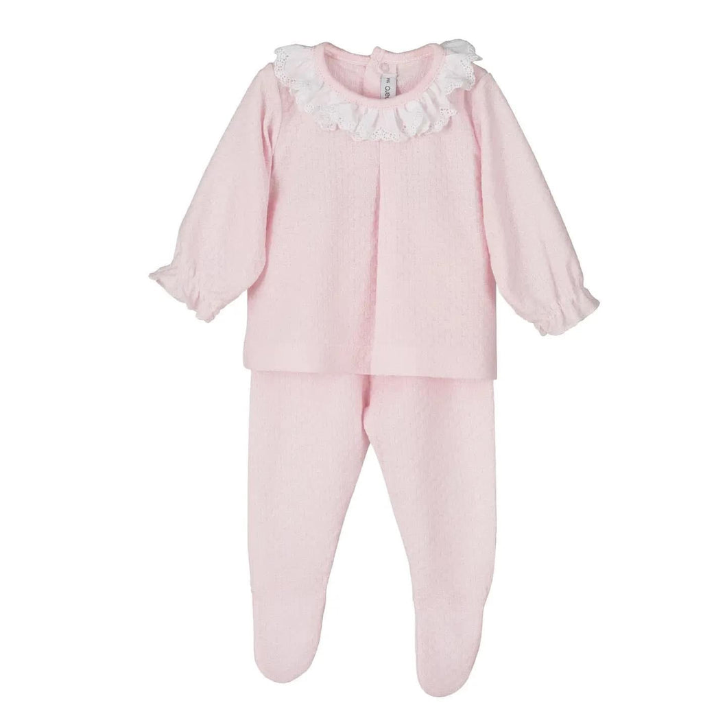 Pink Babygrow with Frilly Collar