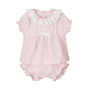 Pink Set with Frilly Collar
