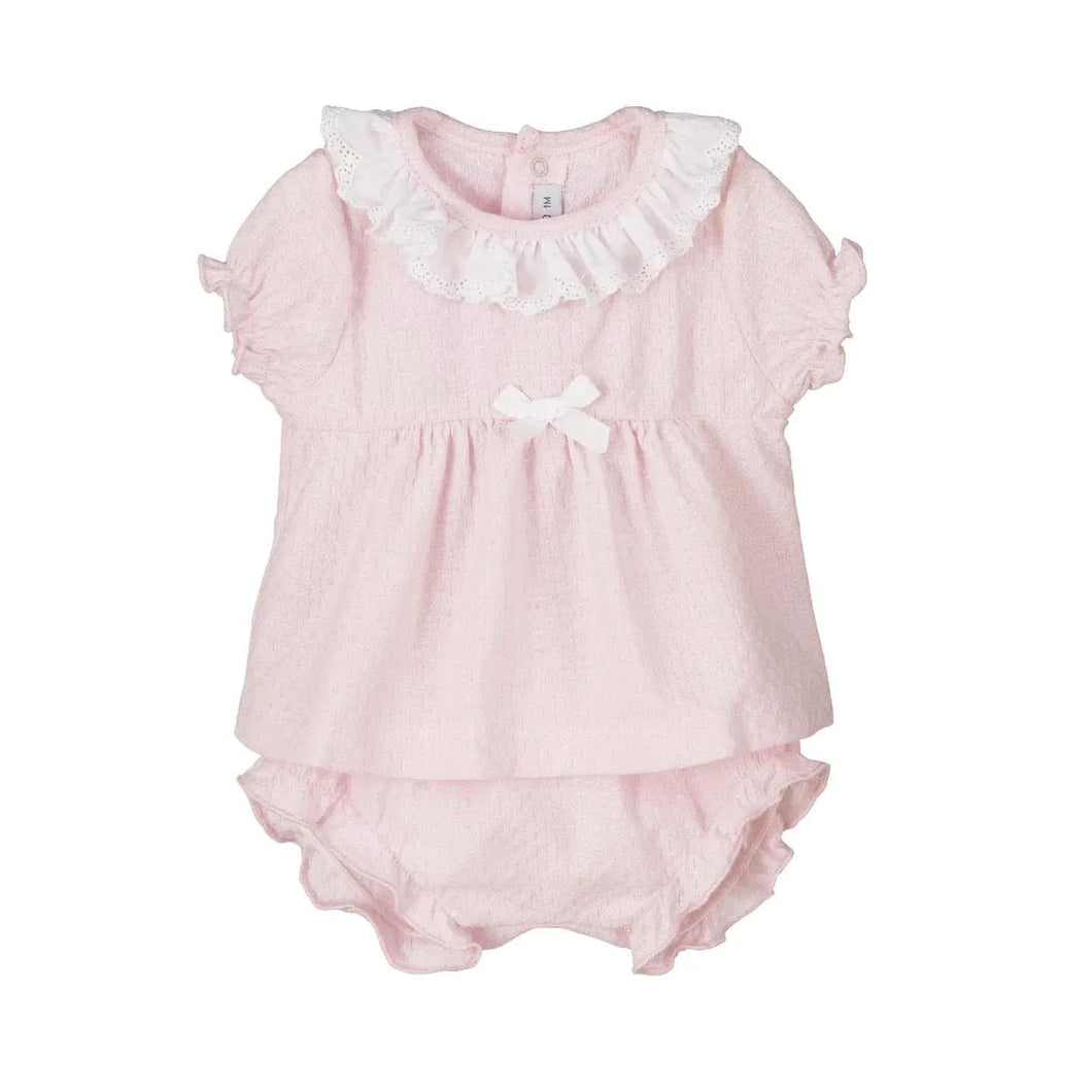 Pink Set with Frilly Collar