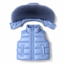 Load image into Gallery viewer, Airy Blue Faux Padded Gilet
