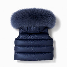 Load image into Gallery viewer, Navy Cream Faux Padded Gilet
