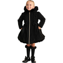 Load image into Gallery viewer, Caramelo Kids Black School Twill Coat with Hood
