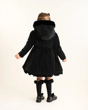 Load image into Gallery viewer, Caramelo Kids Black School Twill Coat with Hood
