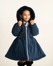 Load image into Gallery viewer, Caramelo Kids Navy School Twill Coat with Hood
