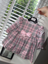 Load image into Gallery viewer, Pink Tartan Dress with Large Bow
