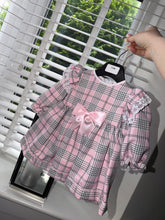 Load image into Gallery viewer, Pink Tartan Dress with Large Bow
