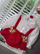 Load image into Gallery viewer, Red Dress with Blouse and Bow
