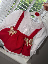 Load image into Gallery viewer, Red Dress with Blouse and Bow
