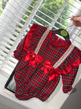 Load image into Gallery viewer, Tartan Red Frilly Romper
