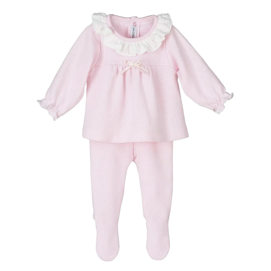 Pink Babygrow with Frilly Collar