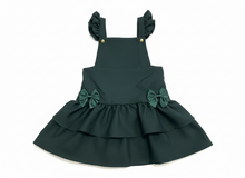 Load image into Gallery viewer, Caramelo Girls School Bottle Green Pinafore with Bows
