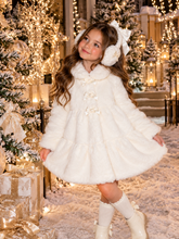 Load image into Gallery viewer, Girls Two Piece Fur Jacket &amp; Earmuffs
