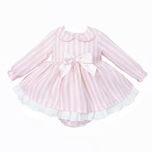 Load image into Gallery viewer, Pink &amp; White Frilly Girls Dress
