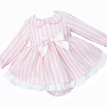 Load image into Gallery viewer, Pink &amp; White Frilly Girls Dress
