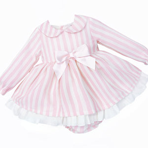 Pink & White Frilly Girls Dress