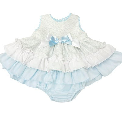 Blue Puff Dress with Bloomers