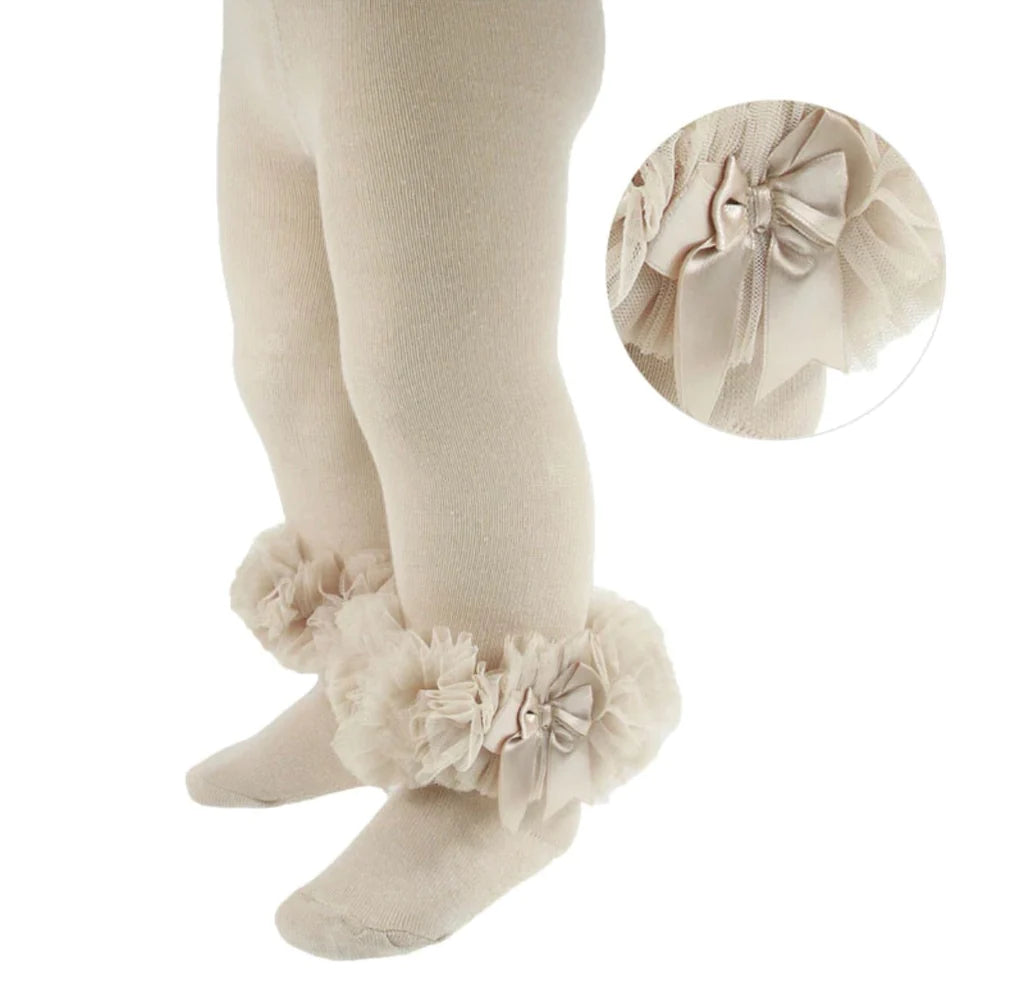 Beige Organza Tights