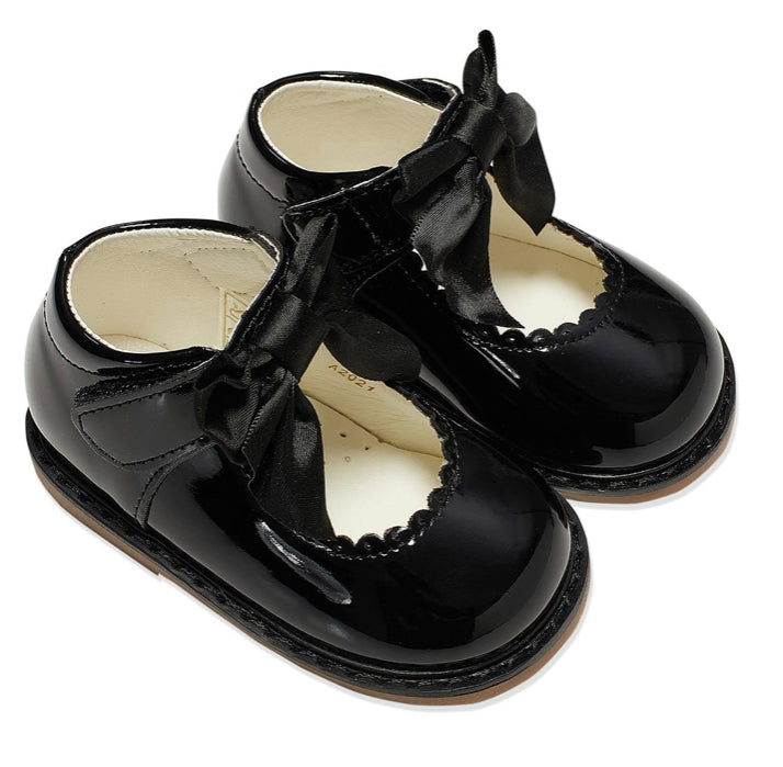 Black Bow Patent Shoes 3-10 (Infant Sizes)