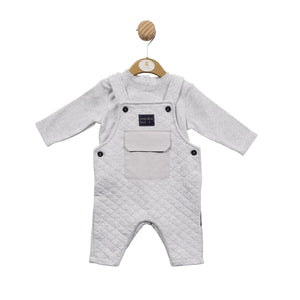 Mintini Grey Dungaree Suit Set