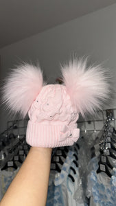 Double Pom Diamonte Hat