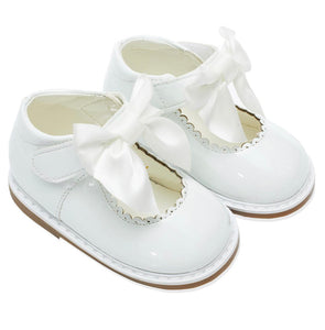 White Bow Patent Shoes 3-10 (Infant Sizes)