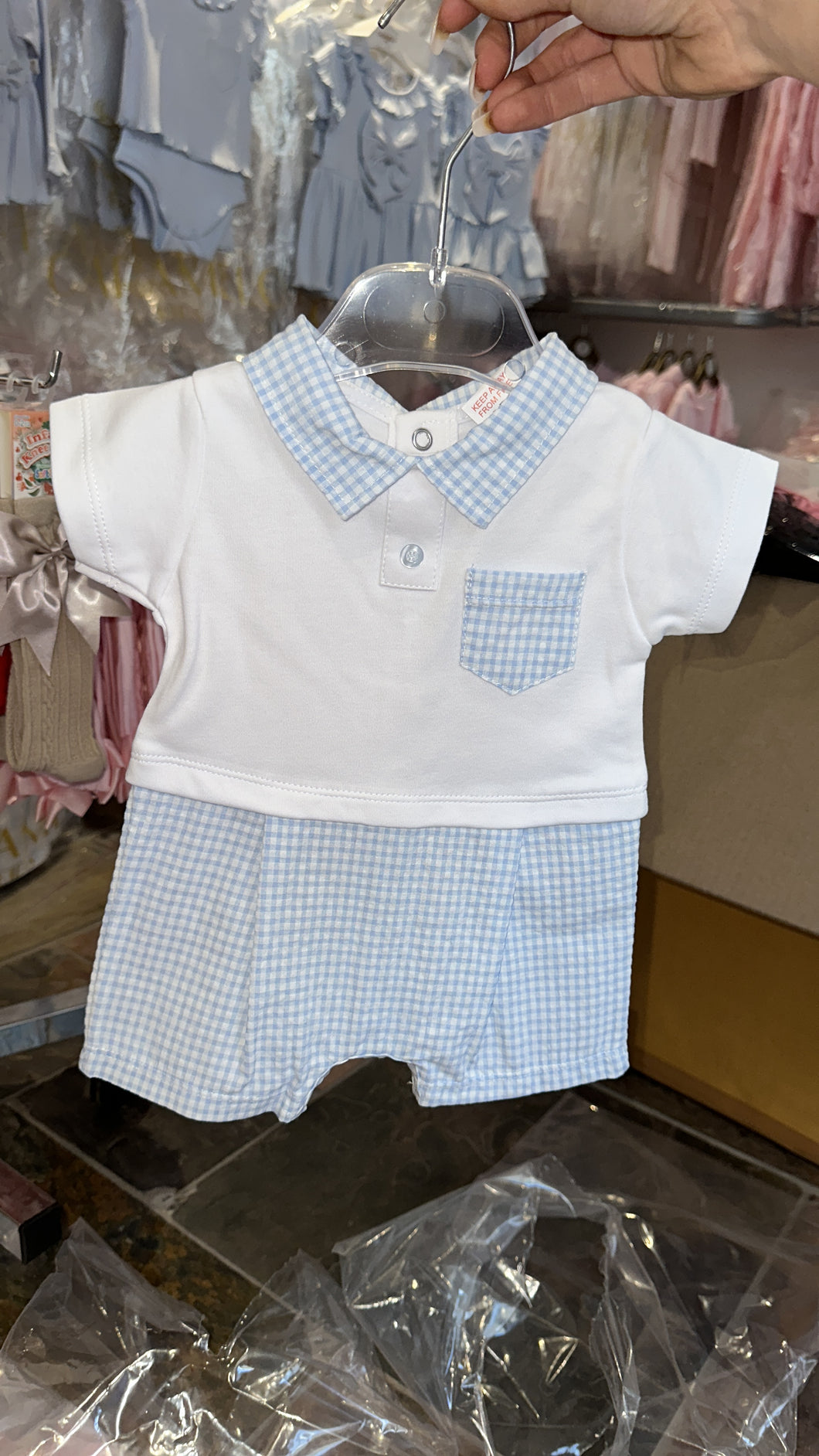 Baby Boys Checked Romper