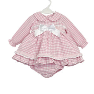Baby Girls Checked Dress with Bloomers