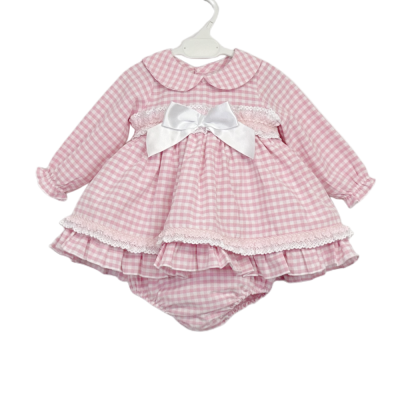 Baby Girls Checked Dress with Bloomers