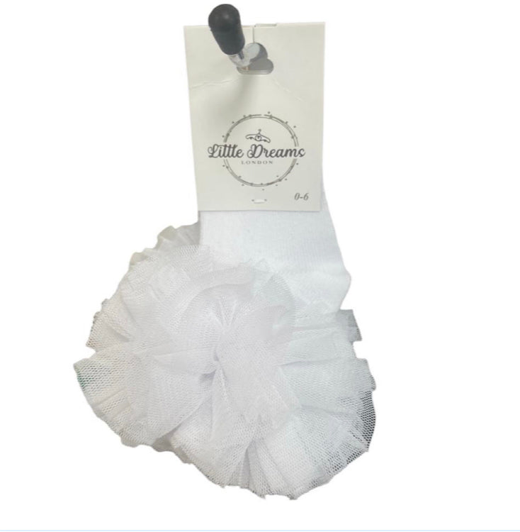 White Tutu Tulle Ankle Frill Socks