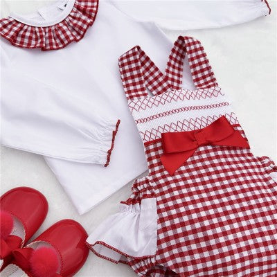 Baby Girl Checked Romper