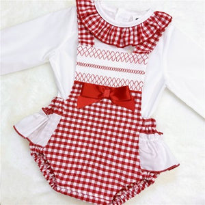 Baby Girl Checked Romper