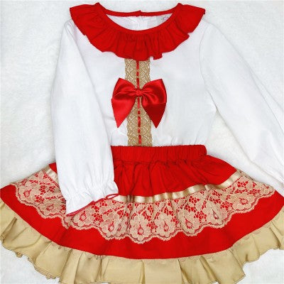 Girls Tartan Skirt with Blouse