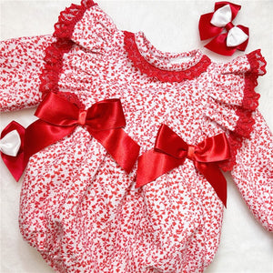 Weeme Floral Red Frilly Romper
