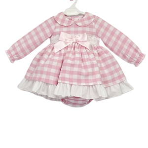 Baby Girls Checked Dress with Bloomers
