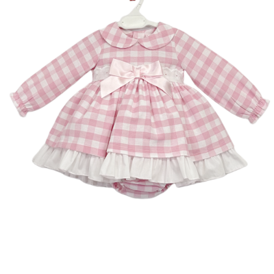 Baby Girls Checked Dress with Bloomers