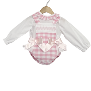 Baby Girls Checked Romper