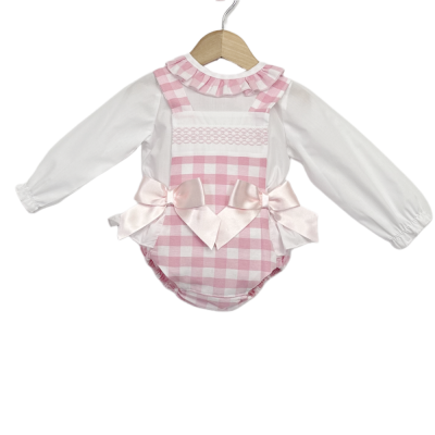 Baby Girls Checked Romper