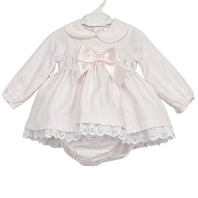 Baby Girl Cotton Pink Dress with Bloomers