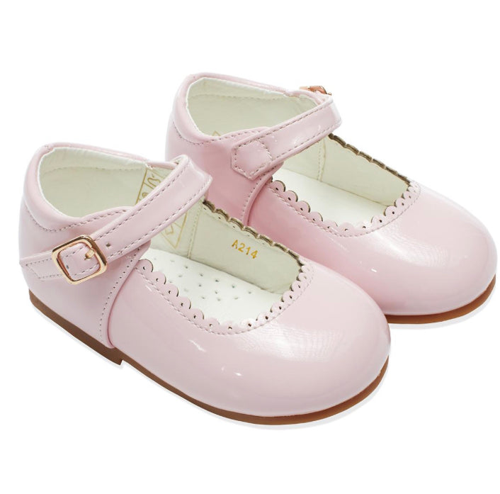 Baby Pink Scallop Patent Shoes 3-10 (Infant Sizes)