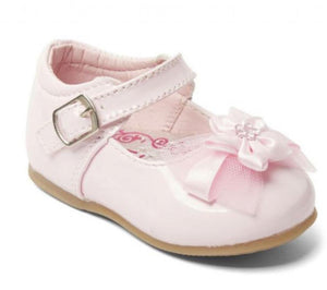 Melia Pink Bow Hard Sole Shoe
