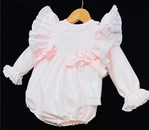 Baby Girl Cotton Frilly Shoulder Romper