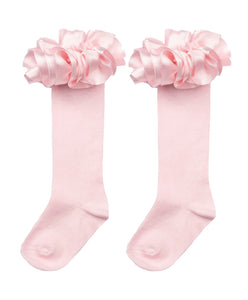 Caramelo Silk Ruffle Knee High Socks