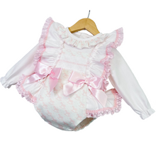 Load image into Gallery viewer, Pink Rocking Horse Frilly Romper with Shirt
