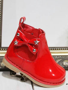Girls Red Star Ankle Boots (UK 3-7)
