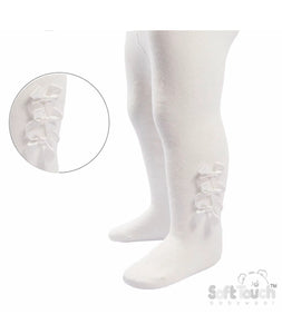 White Mini Bow Tights